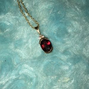 Garnet birthstone necklace